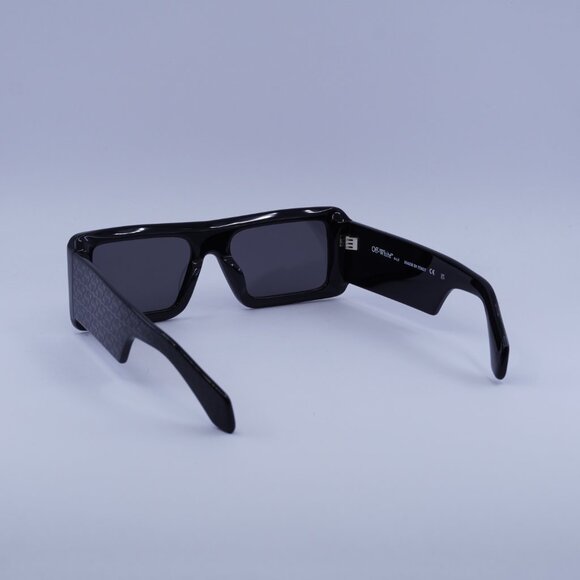 Off-White OERI140 TROY 1007 Sunglasses Black Rectangle Frame, Dark Grey Lenses - Picture 5 of 9